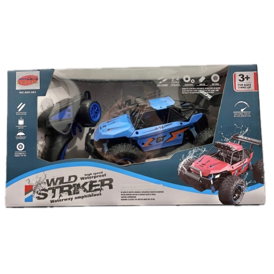 Imagen de Monster cross striker con controlo remoto azul/ Carro de acrobacias azul